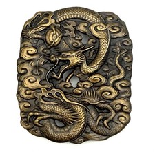Vintage Bergamot Brass Works Belt Buckle Serpent Snake Chinese Dragon 1974 S-48
