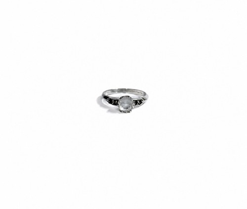 Vintage CZ Marcasite Sterling Silver 925 Ring US Size 7 Women's Jewelry