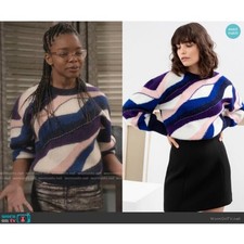 Other Stories Paris Atelier L Fuzzy Knit Sweater Alpaca Wool Colorblock on TV