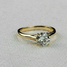2 Ct Round Solitaire Diamond Engagement Wedding Ring 14K Yellow Gold Over Size 7