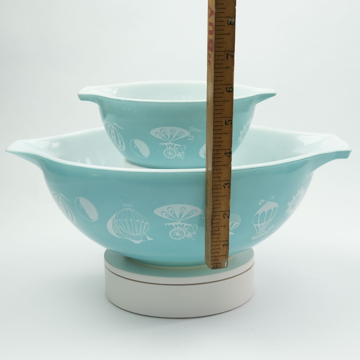Vintage Pyrex Hot Air Balloon Chip and Dip Cinderella Bowls, #441