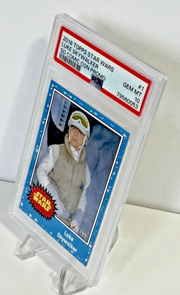 2018 Topps Star Wars Luke Skywalker #1 SDCC Promo /199 PSA 10 Gem Mint - Image 2 of 4