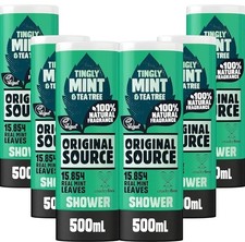 Original Source Mint & Tea Tree Shower Gel Large Vegan Shower Gel 6 x 500ml 4.31 per litre
