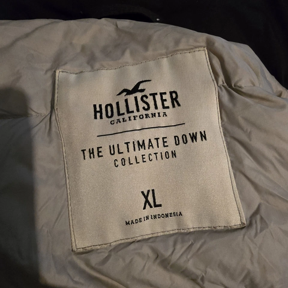 Abrigo parka de plumón Hollister Ultimate para mujer XL negro capucha de piel sintética Foto 3 de 3