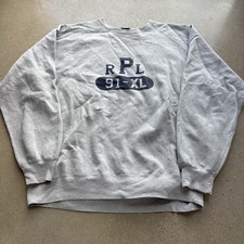 Vintage POLO RALPH LAUREN Athletic Sweatshirt Men s XL Gray Stencil Varsity