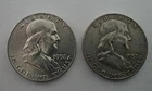 LOT OF 2- 1958 FRANKLIN HALF DOLLARS - 90% SILVER