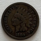 1880 Indian Head Cent: Fine Condition - Actual Coin Shown - Not Cleaned