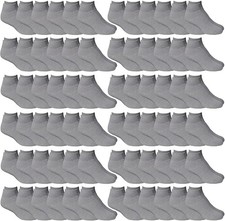 60 Pack SOCKS'NBULK Mens Cotton White Low Cut No Show Ankle Socks,Bulk Wholesale
