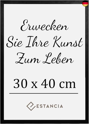 Estancia Schwarzer Holz Bilderrahmen 30x40 cm mit Bruchsicherem Acrylglas |