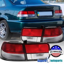 Fits 1996-2000 Honda 96-00 Civic 2dr Coupe Red Tail Lights Reverse Brake Lamps