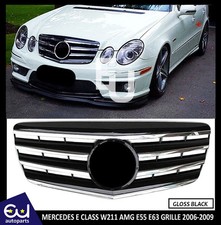 FOR MERCEDES E CLASS W211 E63 4 FIN STYLE CHROME GRILLE SALOON FACELIFT OE 2006+
