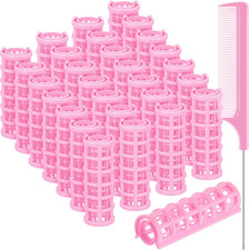 28 Pieces Hair Roller 0.6 Inch Small Size Plastic Hair Rollers Hair Curlers ...