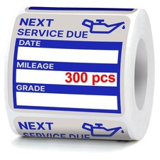 for Oil Change Stickers Vinyl 300 Pcs 2"x 2" Service Black Stickers, Next Servic