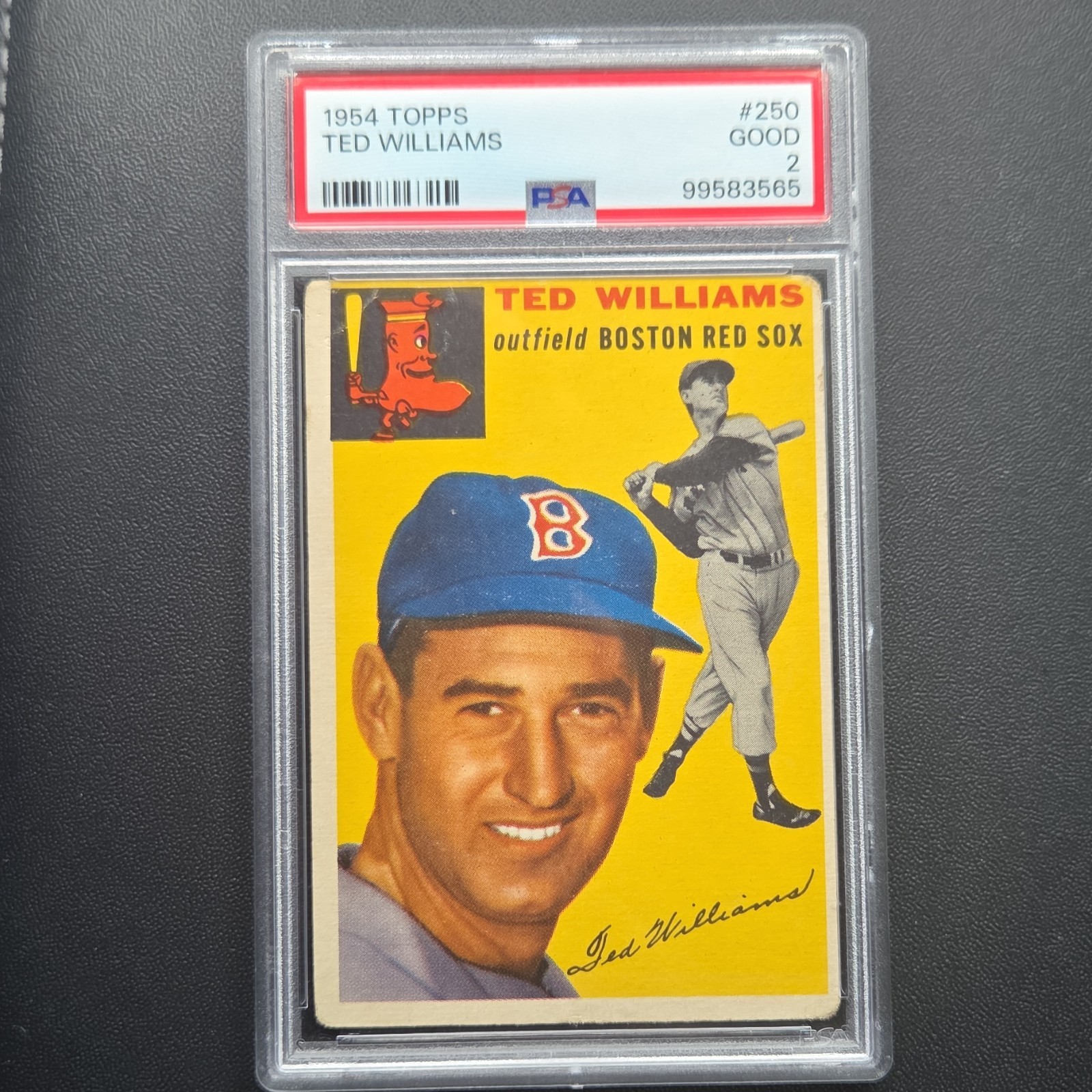 Topps 1954 Ted Williams #250 PSA 2 Baseball Card Boston Red Sox