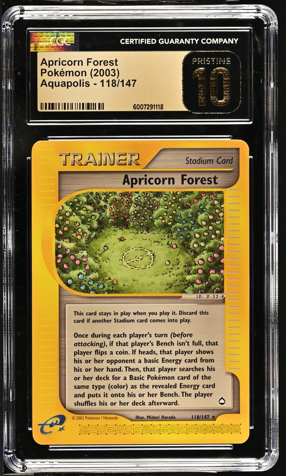 2003 Pokemon Aquapolis Apricorn Forest CGC 10 118/147