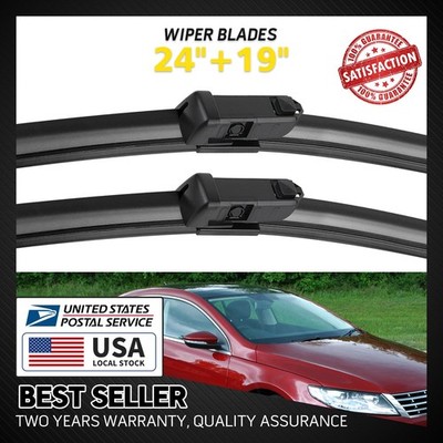 New 24''+19'' Windshield Wiper Blades Fit For 11-18 Volkswagen Jetta 12-21 Passat