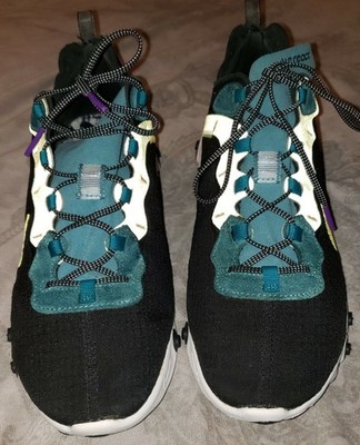 Nike React Element 55 PRM Running Shoes Men's US Size #9, Black Teal Gold Purple