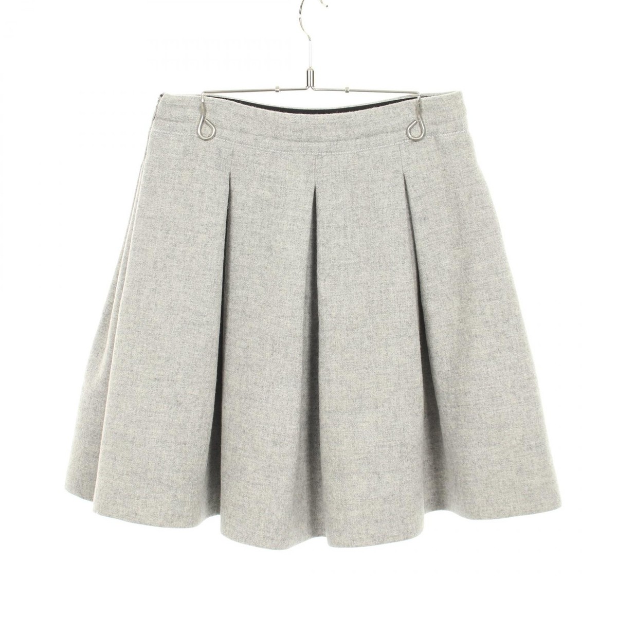 miumiu ウール100%　スカート　グレー Miu Miu Pleated Flare Mini skirt MG720 wool Gray #40 Used Women | eBay