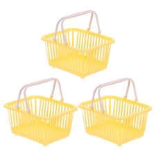 Mini Shopping Baskets with Handles Small Tiny Baskets, 3Pcs, Yellow