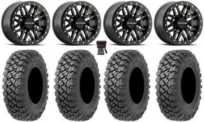 Raceline Ryno Bdlk 15'' Wheels Bk 35'' Alpha Soft Tires Honda Pioneer 1K / Talon