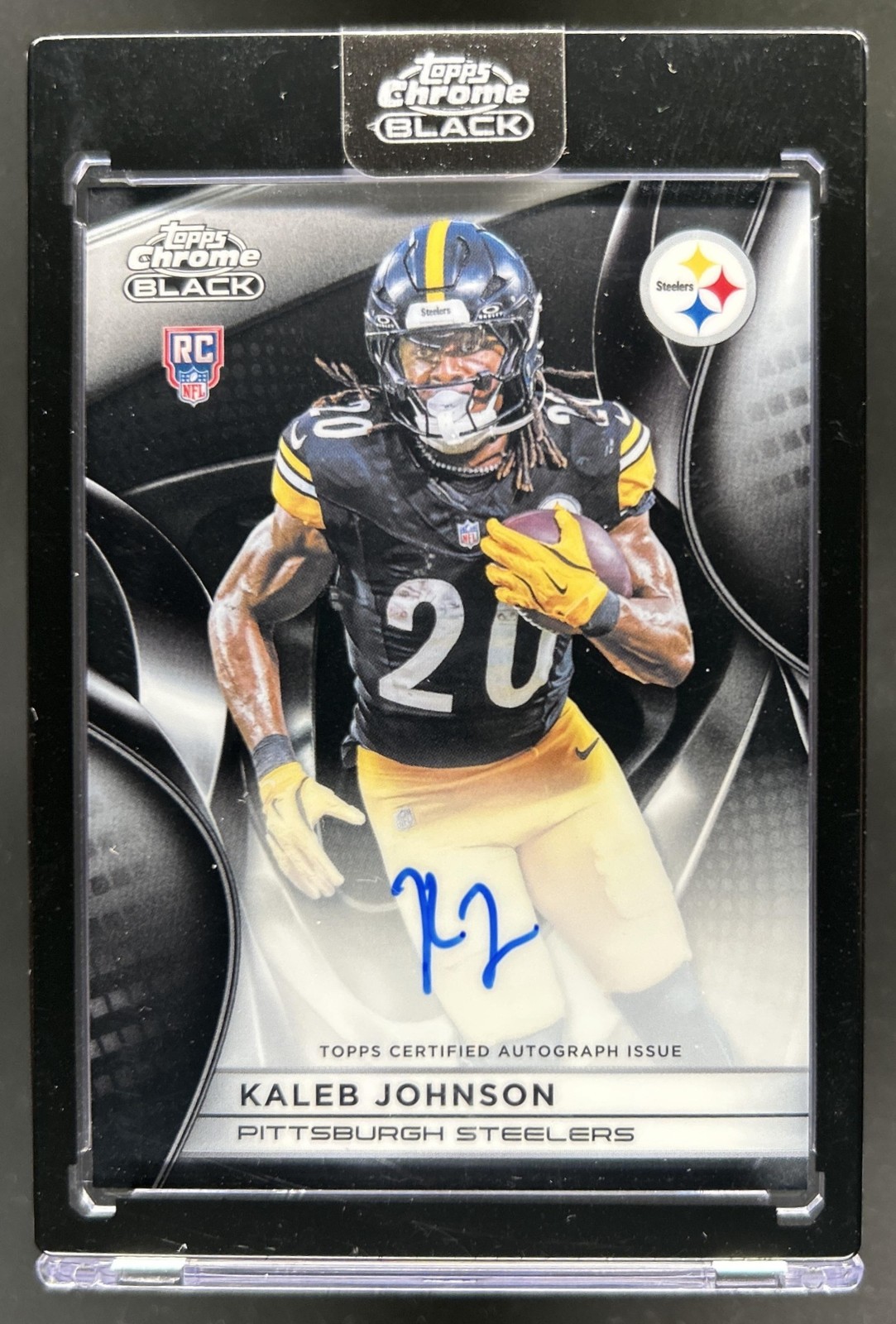 Kaleb Johnson Topps Chrome Black Rookie Autographs #KJ Base
