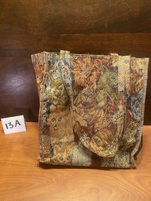 Vintage Cat  Bag Tapestry Bag Crazy Cat Lady Cat Purse 