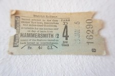 District Railway Underground Train Ticket Hammersmith