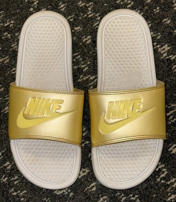 WOMENS NIKE BENASSI JDI LEMONHEAD YELLOW LEMONADE WHITES SLIDES 343881-110 GUC