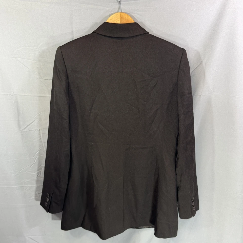 Blazer Eddie Bauer para mujer 12 negro mezcla de lana forrado botón delantero chaqueta ropa de trabajo Foto 2 de 4