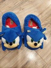 Sega Sonic The Hedgehog 3D Plush Slippers Youth Kids size 11/12 EUC