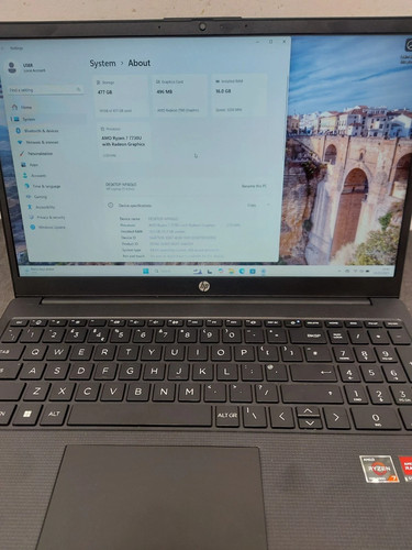 HP 15-FC0525SA 15.6" Full HD Laptop 512GB SSD 16GB RAM AMD Ryzen 7 (7730U) Black - Afbeelding 18 van 20