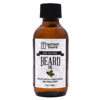 Taconic Shave Premium All Natural Beard Oil - 2 Ounce bottle - Bay Rum 