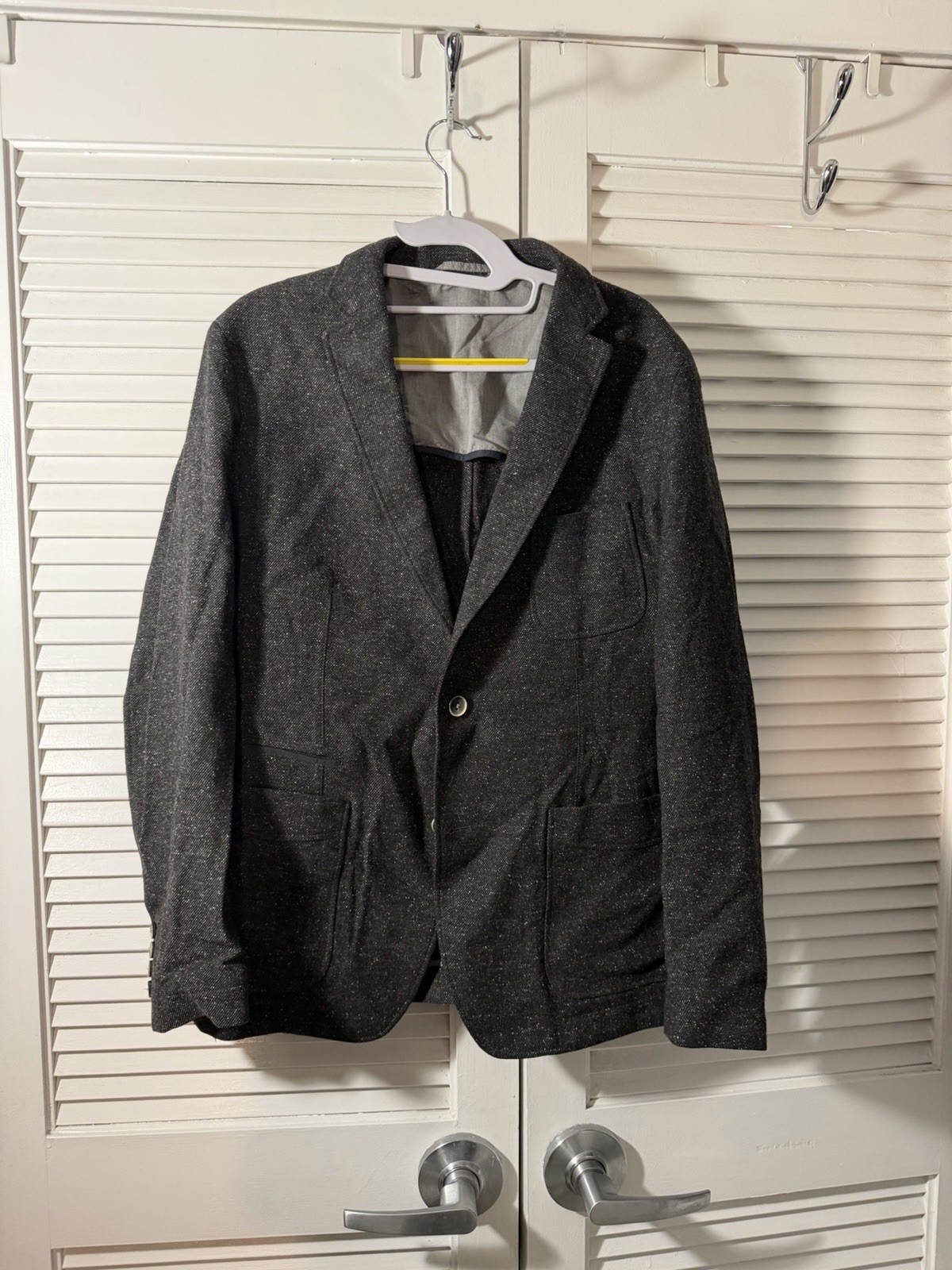 Gray Men's Blazer Two-Button Notch Lapel Solid Regular Suit Separate