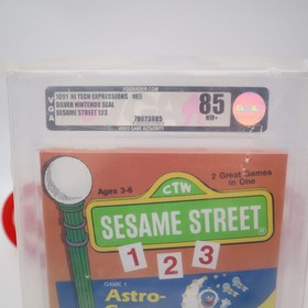 NES Nintendo Game SESAME STREET 123 - ROUND SOQ! VGA GRADED 85 NM+ NEW & Sealed!
