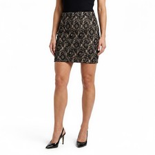 New Express Black Mini Skirt Size 6 Bonded Lace Small