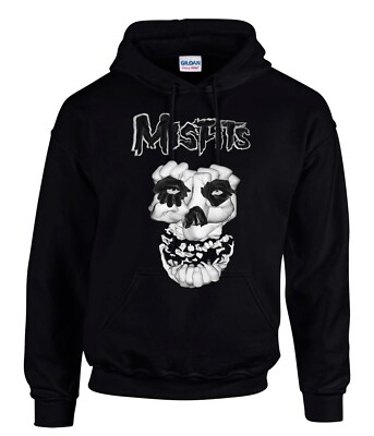 MISFITS Rules Rock Fingerbild Logo Hoodie Kapuzenpullover Schwarz -3853 -SW