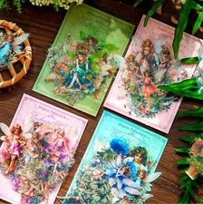 30pcs/pack Flower Fairy PET Stickers Journal Planners Card Decorative Collage