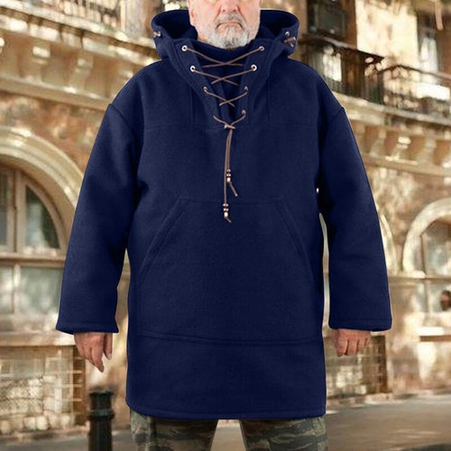 Lässiger lockerer Woll-Hoodie für Herren Oberteil mittellang Sweatshirt Mäntel 5XL - Bild 38 von 54