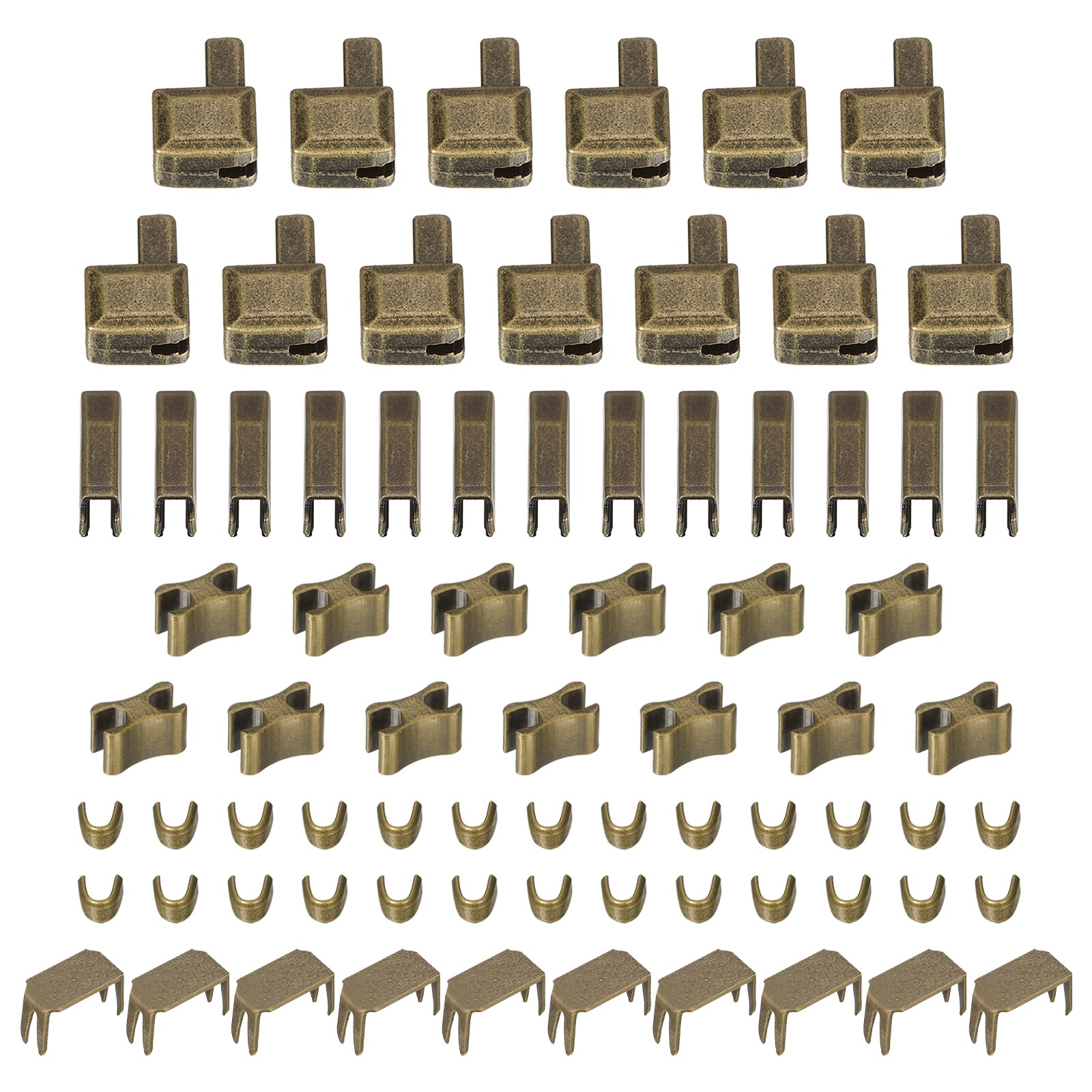 Zipper Repair Kits #10 Metal Latch Slider Retainers Stoppers (75Pcs Bronze)