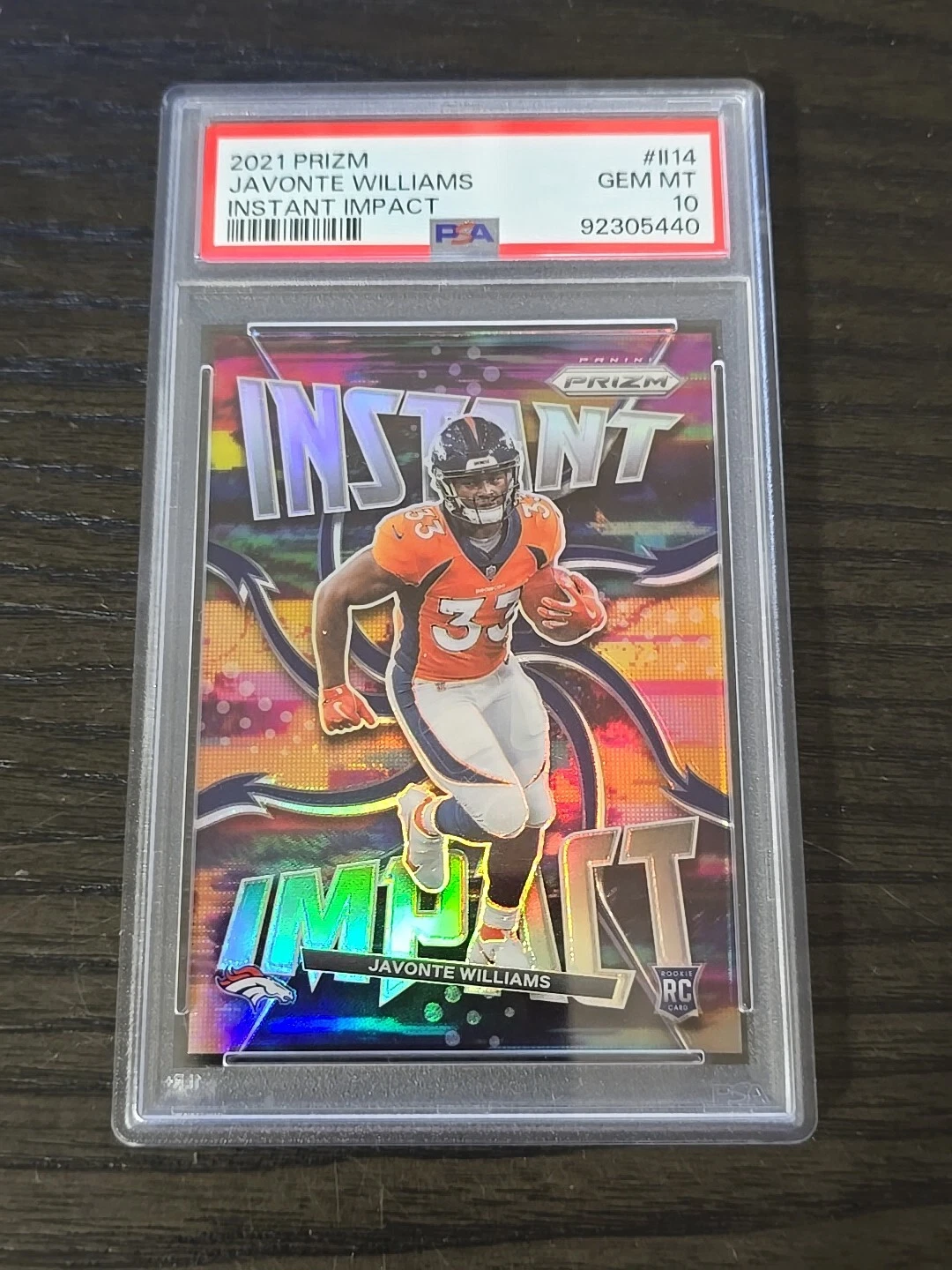 Javonte Williams Panini Prizm Instant Impact #II14 Base