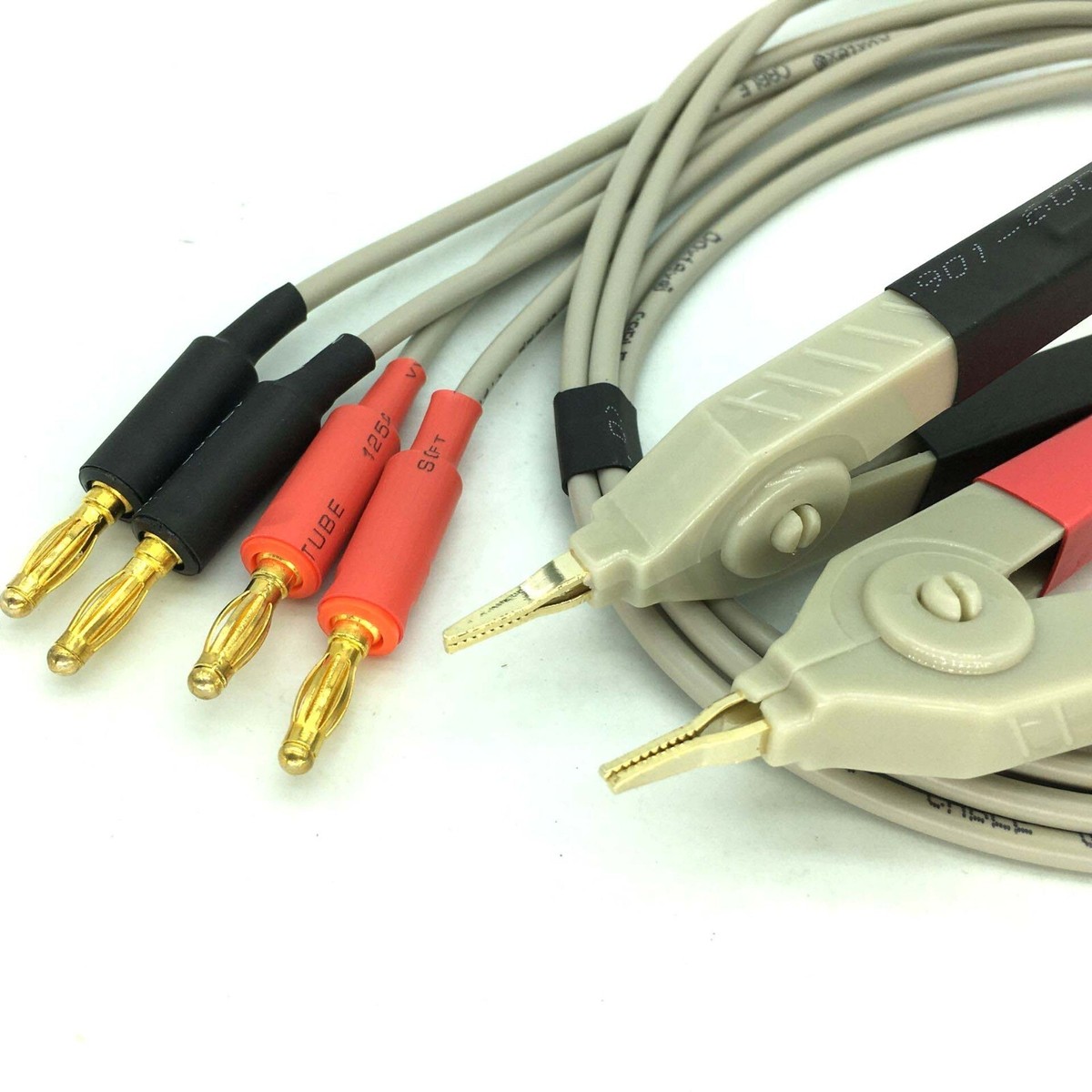 Set Kelvin Clip for LCR Meter with 4 Banana plug Test Wires 2