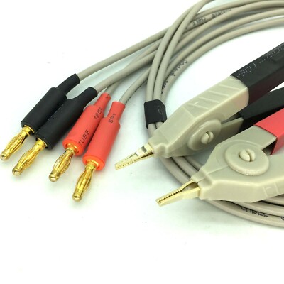 Set Kelvin Clip for LCR Meter with 4 Banana plug Test Wires 2