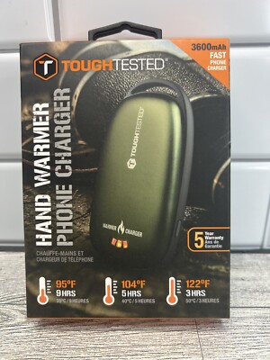 9 Hour Hand Warmer, Phone Charger 3600mAh, iphone & Android, Hiking, Camping
