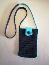 Porta cellulare di cotone fatto a mano all'uncinetto misure 15 x 10 cm circa
