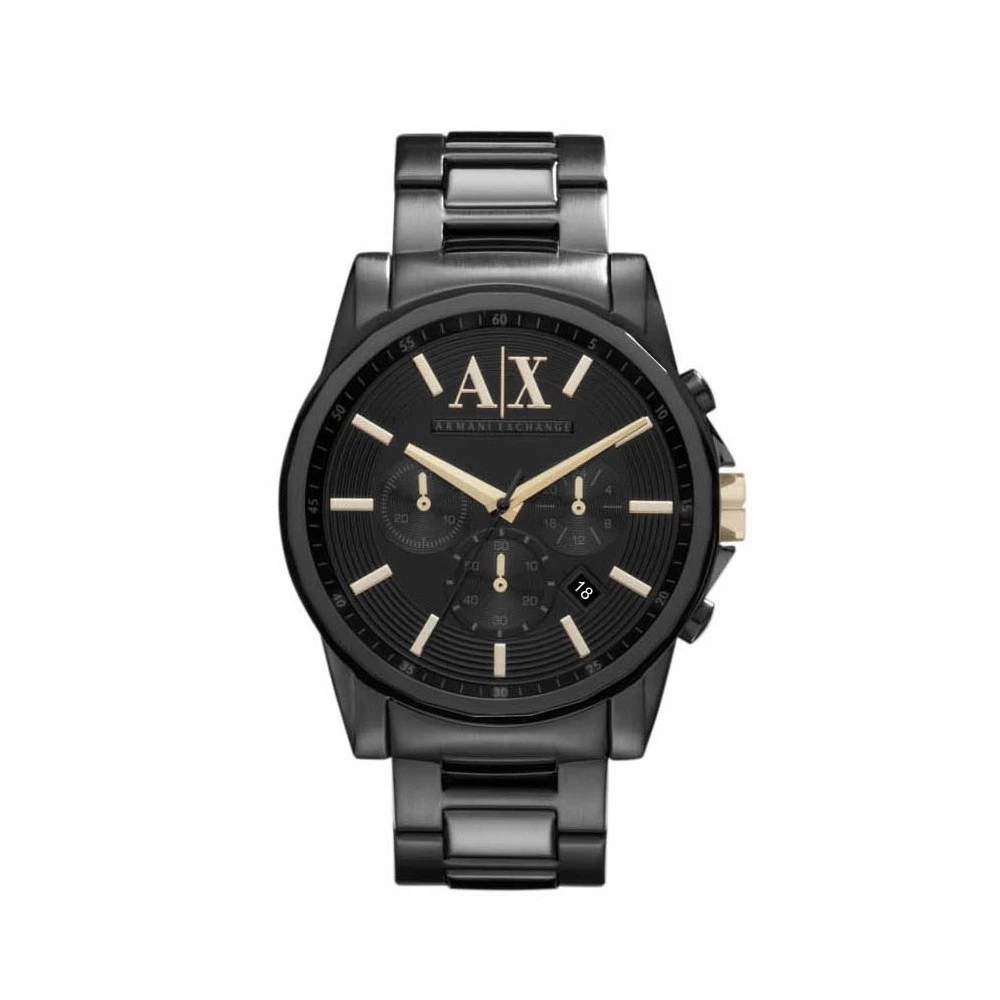 ARMANI EXCHANGE AX2094 Banks All black Gold Accent Chronograph