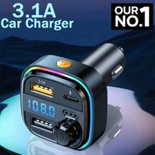 PD TYPE-C/QC3.0 USB QUICK CHARGER BLUETOOTH WIRELESS V5.0 CAR FM TRANSMITTER US