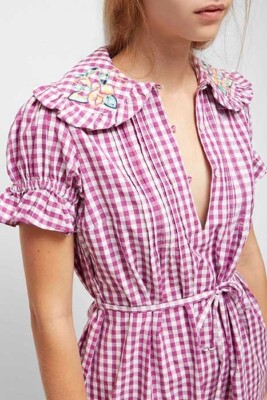 Kleid von French Connection, Gr. S-36, Neu, Baumwolle, bestickt