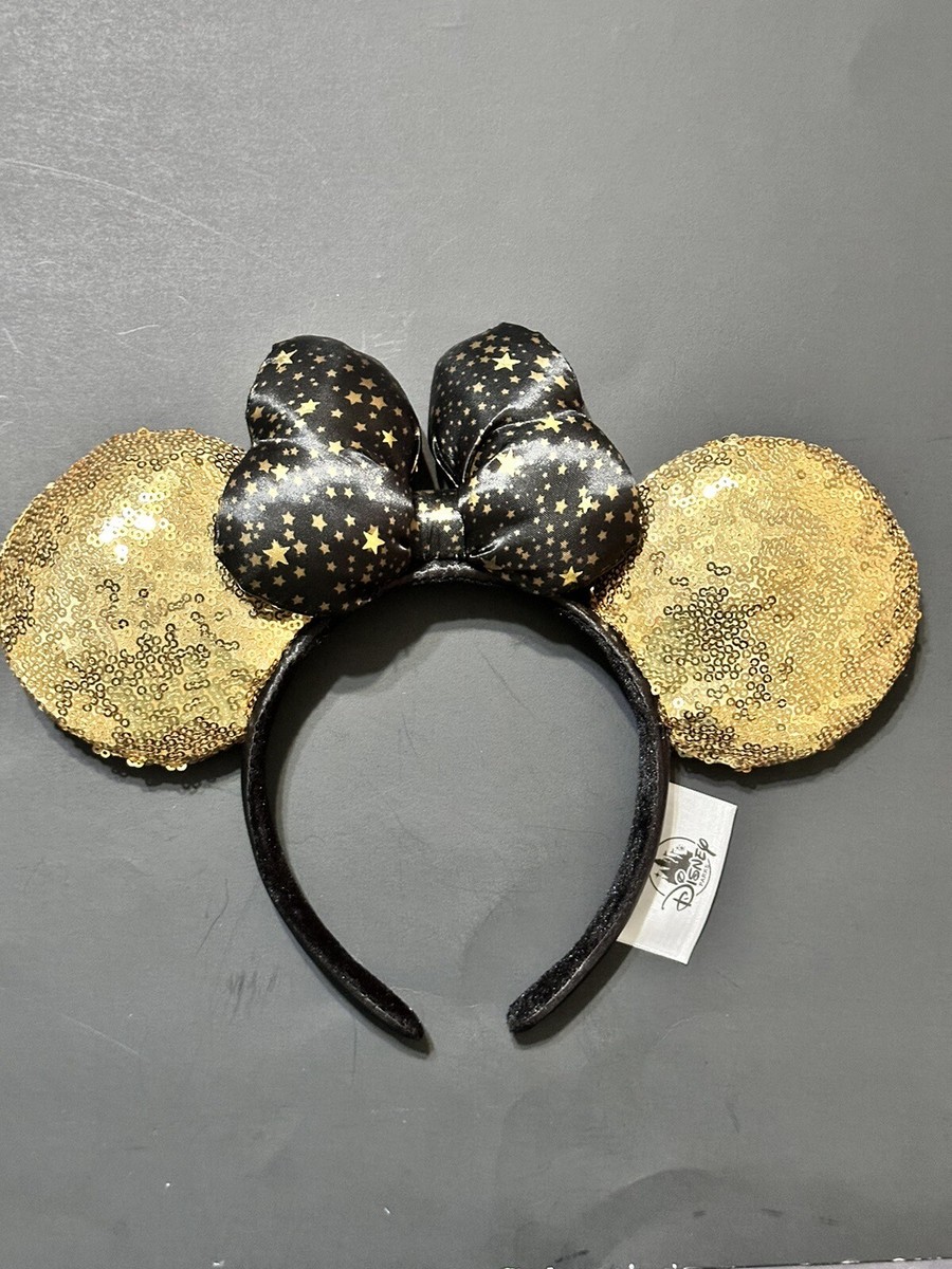 Disney Parks Paris Minnie Gold Sequin Ears Headband Black  display picture 3