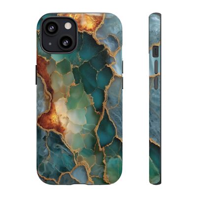 For iPhone / Galaxy / Pixel | Phone Ink Case - Emerald Green Copper Marble