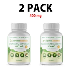 2 PACK, Magnesium Glycinate 400 mg, Chelated, 120 tablets each (240 total!)